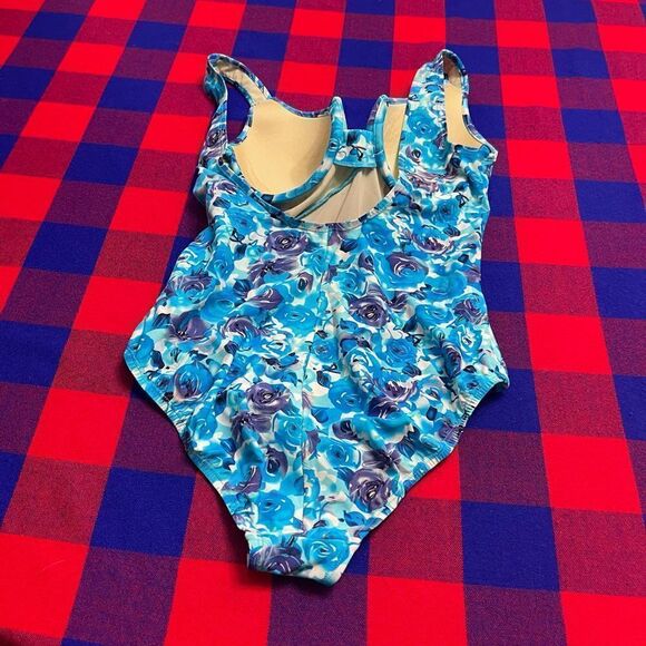 Shore Shapes Women’s Blue Floral One Piece Bathing Suit Swimsuit Size 12 - Picture 5 of 9